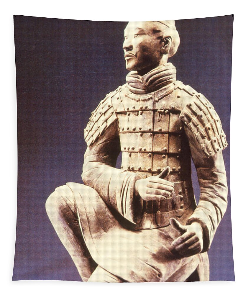 Terracotta Army Tapestry featuring the photograph Terracotta Soldier by Heiko Koehrer-Wagner