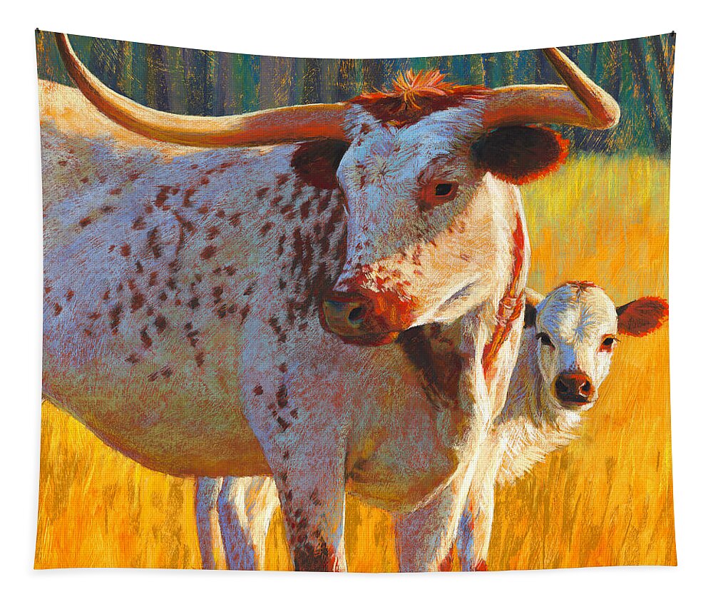 Rita Kirkman Tapestry featuring the pastel Texas Pride and Progeny by Rita Kirkman