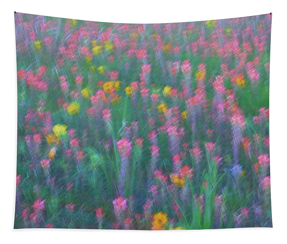 Blue Bonnets Tapestry featuring the photograph Texas Wildflowers Abstract by Robert Bellomy