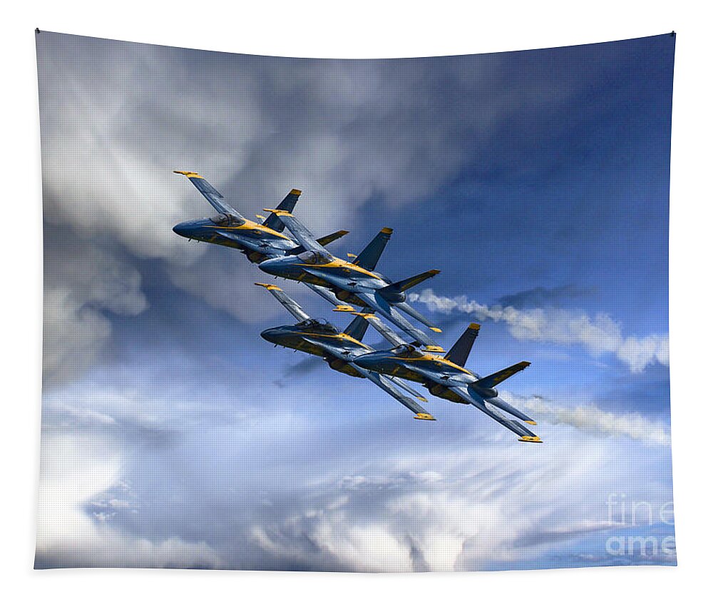 Blue Angels Tapestry featuring the digital art The Angels by Airpower Art