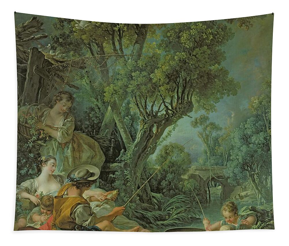 The Tapestry featuring the painting The Angler by Francois Boucher