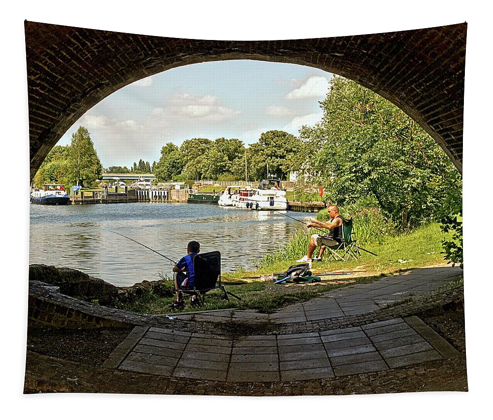 Candids Tapestry featuring the photograph The Anglers by Richard Denyer