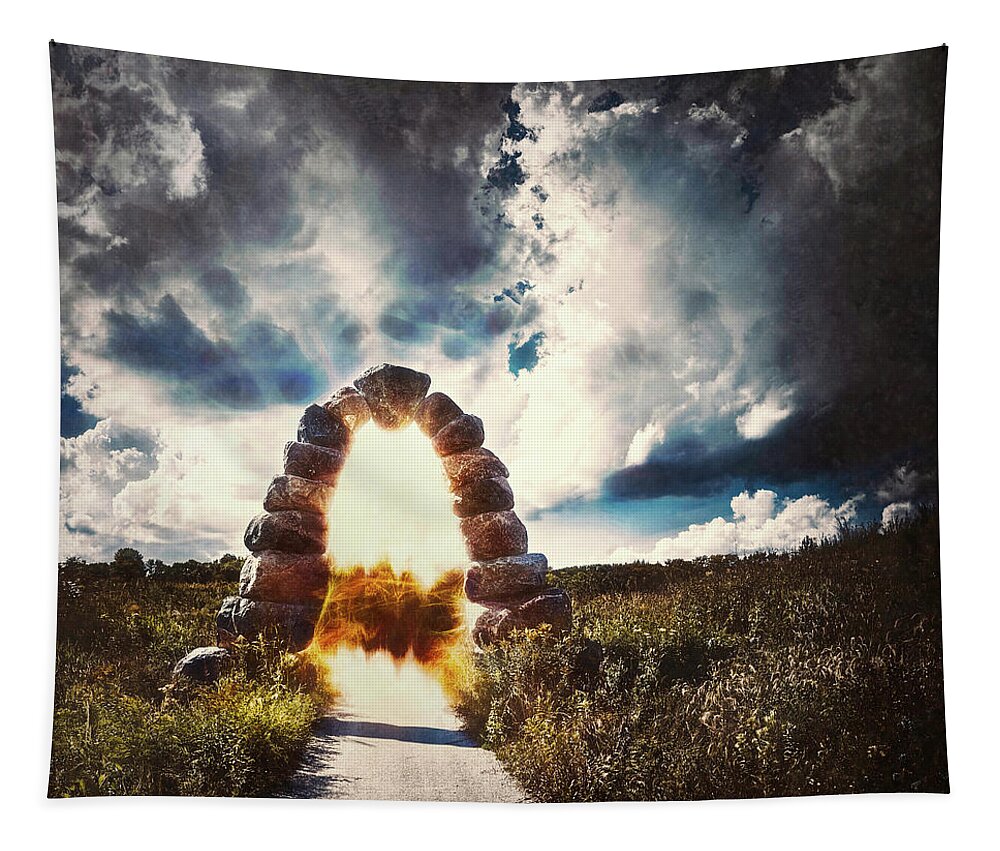 Stone Arch Tapestry featuring the photograph The Arch on the Edge of Forever by Scott Norris