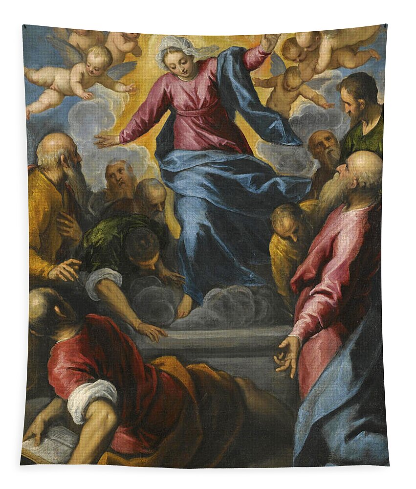 Palma Il Giovane Tapestry featuring the painting The Assumption by Palma Il Giovane