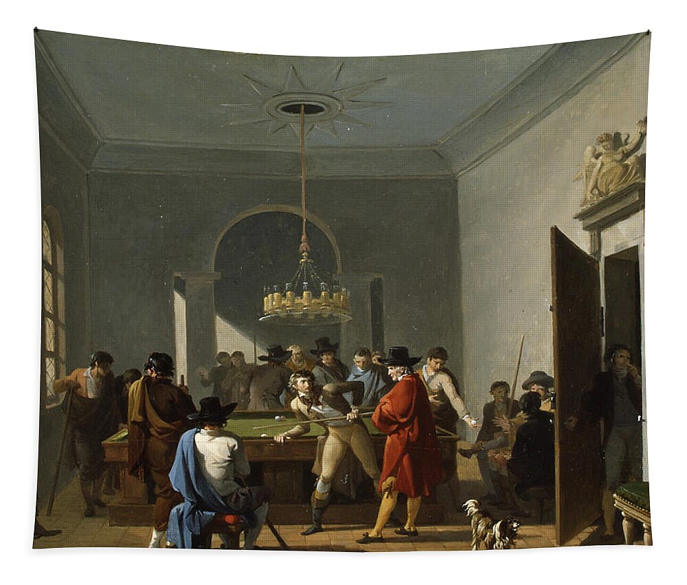 Nicolas-antoine Taunay Tapestry featuring the painting The Billiard Room by Nicolas-Antoine Taunay