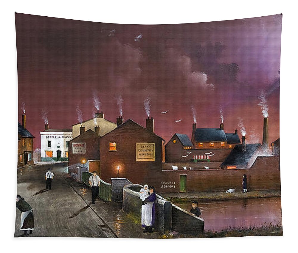 England Tapestry featuring the painting The Black Country Museum - England #2 by Ken Wood