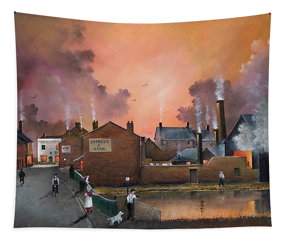 England Tapestry featuring the painting The Black Country Village - England by Ken Wood