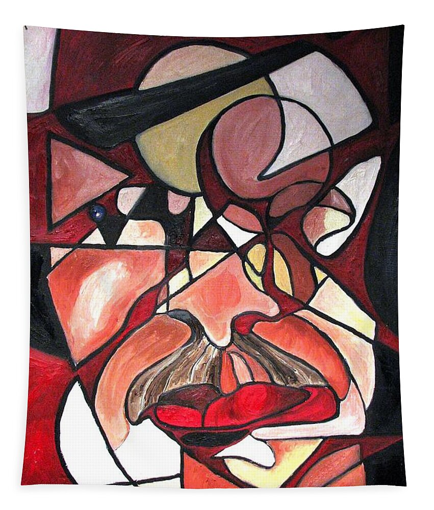 Abstract Tapestry featuring the painting The Brain Surgeon by Patricia Arroyo