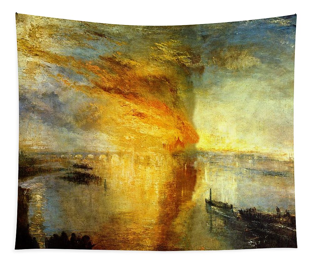 William Turner Tapestry featuring the painting The Burning Of The Houses Of Parliament by William Turner