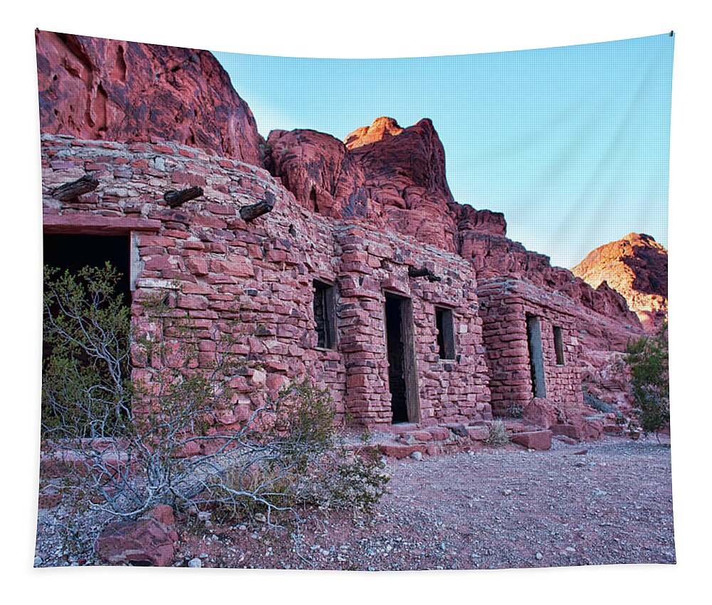 Valley Of Fire Tapestry featuring the photograph The Cabins by Kristia Adams