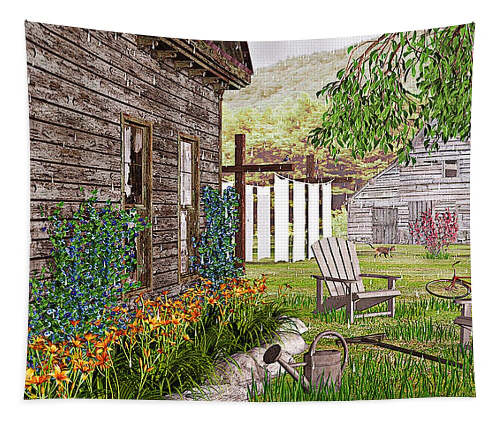 Adirondack Chair Tapestry featuring the photograph The Chicken Coop by Peter J Sucy