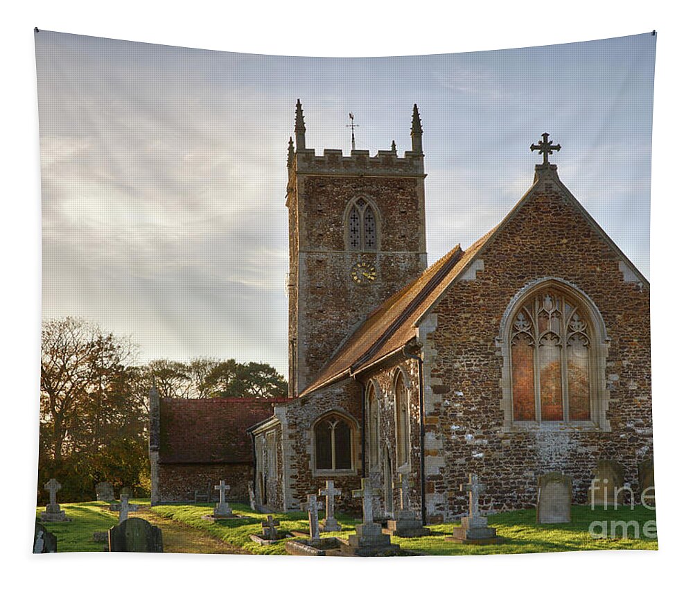 Church Tapestry featuring the photograph The church at West Newton, Sandringham, Norfolk, UK by Simon Bratt