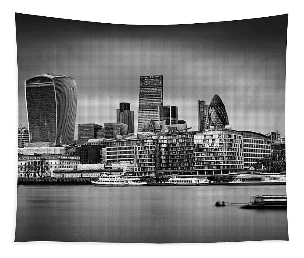 The City Of London Tapestry featuring the photograph The City of London Mono by Ian Good