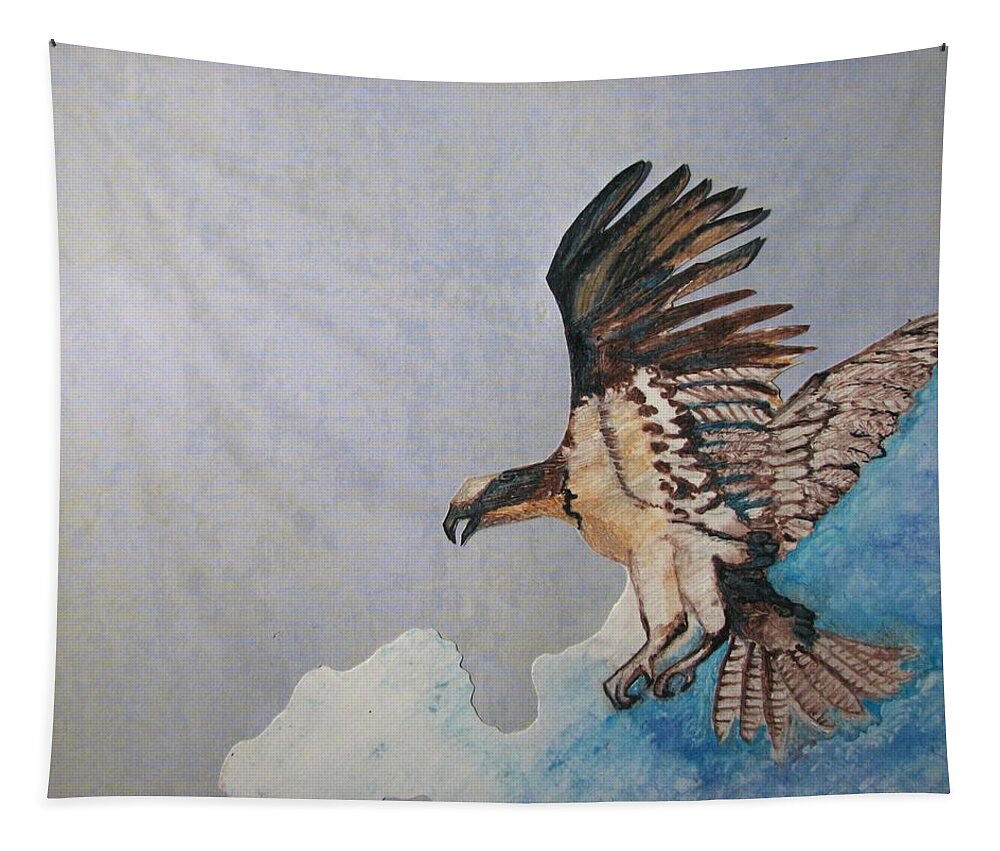 Birds Tapestry featuring the painting The Cloud Surfer by Patricia Arroyo