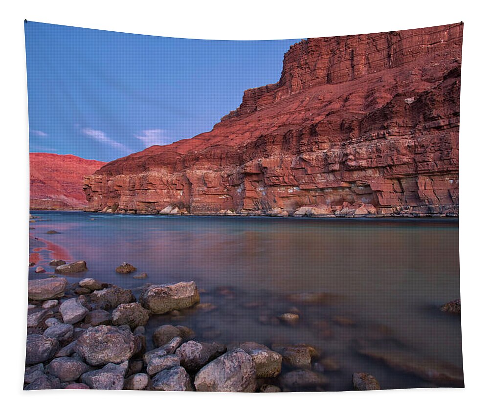  Sunset Tapestry featuring the photograph The Colorado At Lee's Ferry by Jurgen Lorenzen
