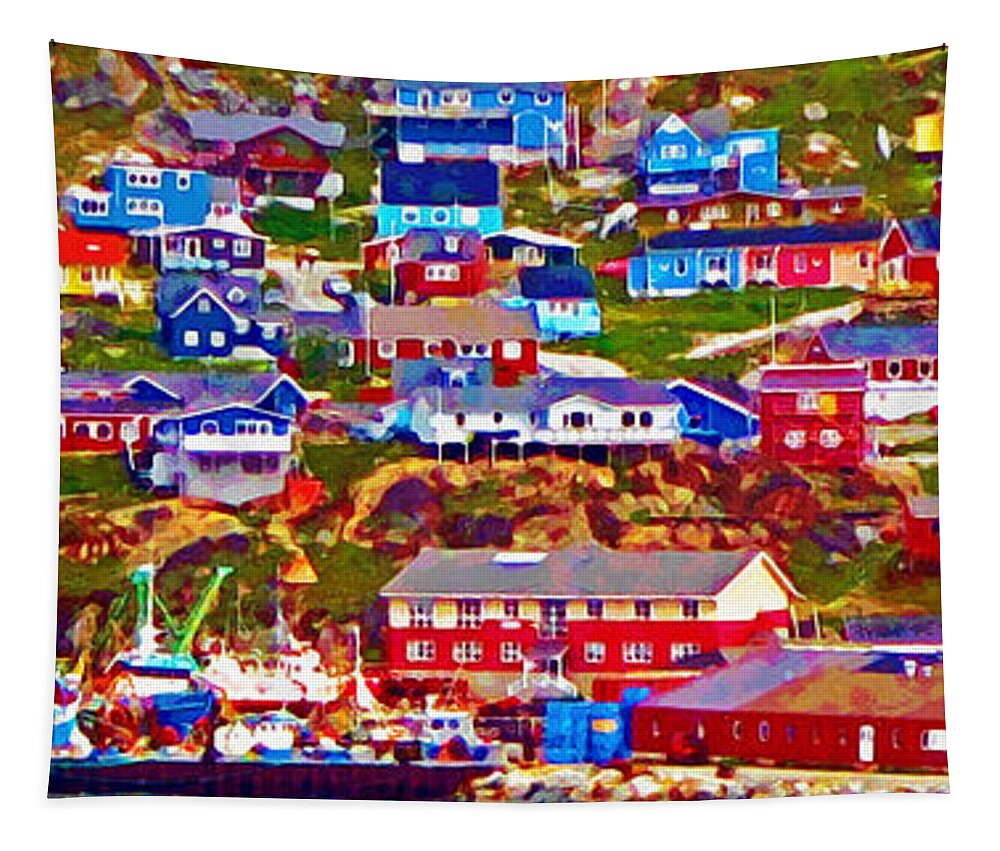 Color Tapestry featuring the photograph The Colors of Qaqortoq by Steve C Heckman