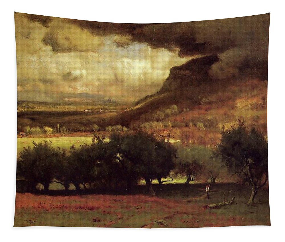 George Inness Tapestry featuring the painting The Coming Storm by George Inness