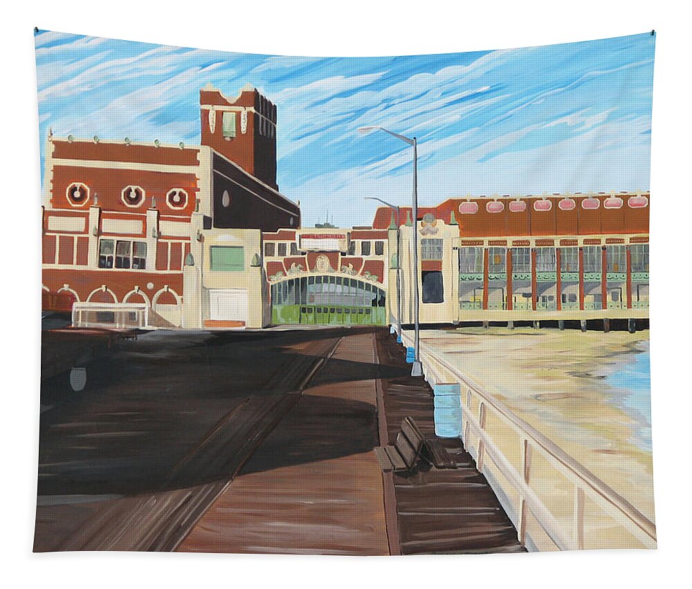 Asbury Art Tapestry featuring the painting The Convention Hall Asbury Park by Patricia Arroyo