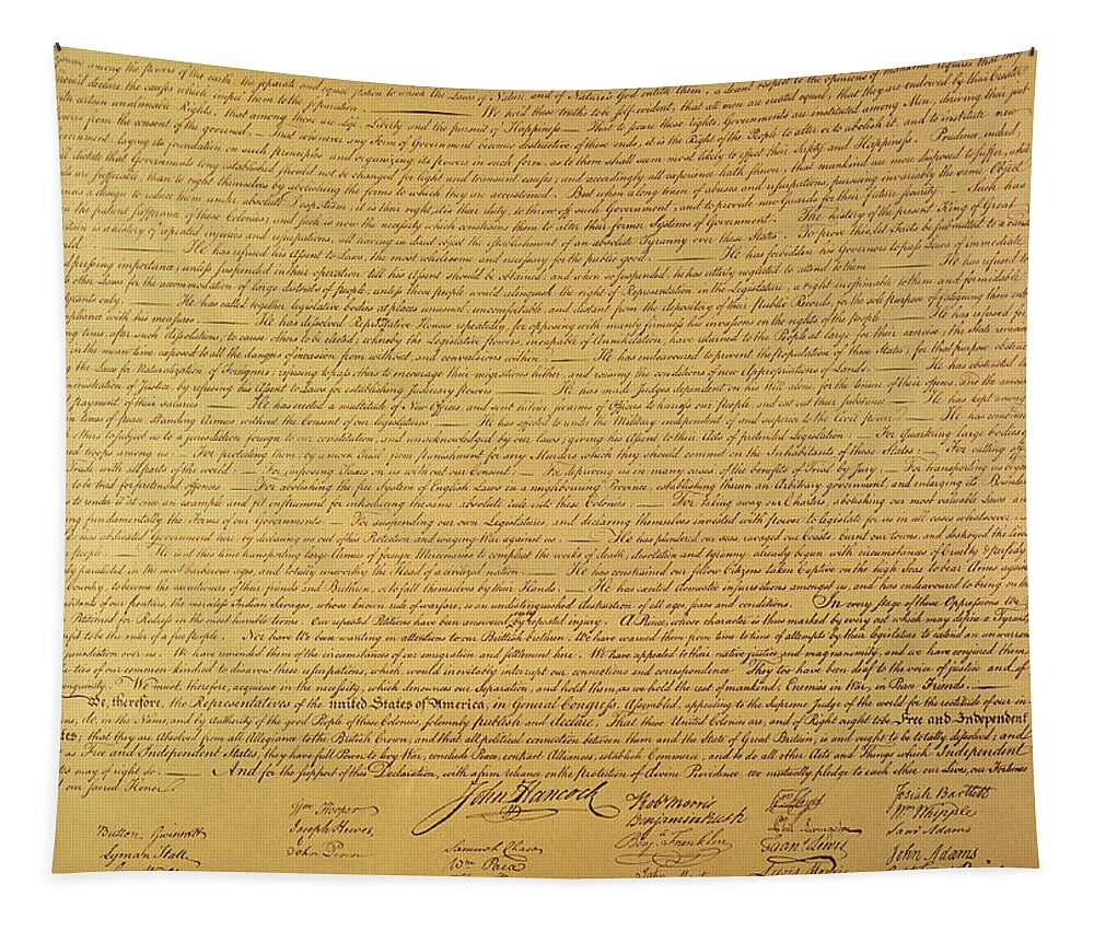 Declaration Of Independence Of The 13 United States Of America Of 1776 Tapestry featuring the painting The Declaration of Independence by Founding Fathers