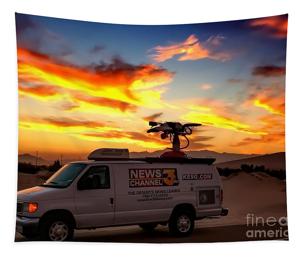 Kesq Tapestry featuring the photograph The Deserts News Leader by Chris Tarpening