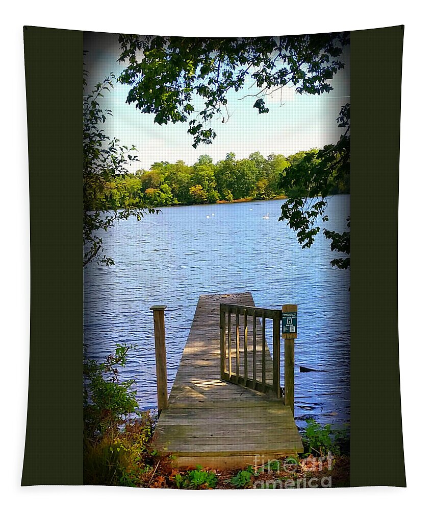 Waterscape Tapestry featuring the photograph The Dock Gate by Stacie Siemsen