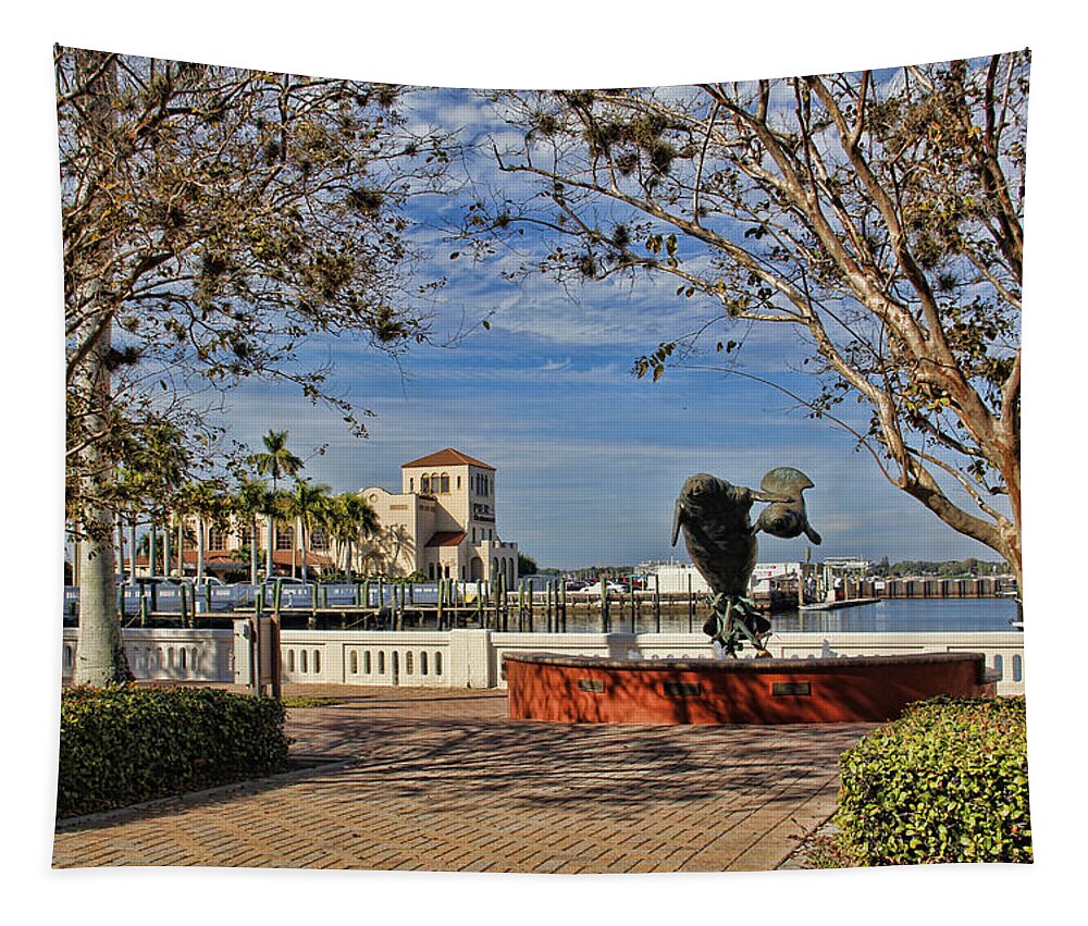 Downtown Tapestry featuring the photograph The Downtown Bradenton Waterfront by HH Photography of Florida