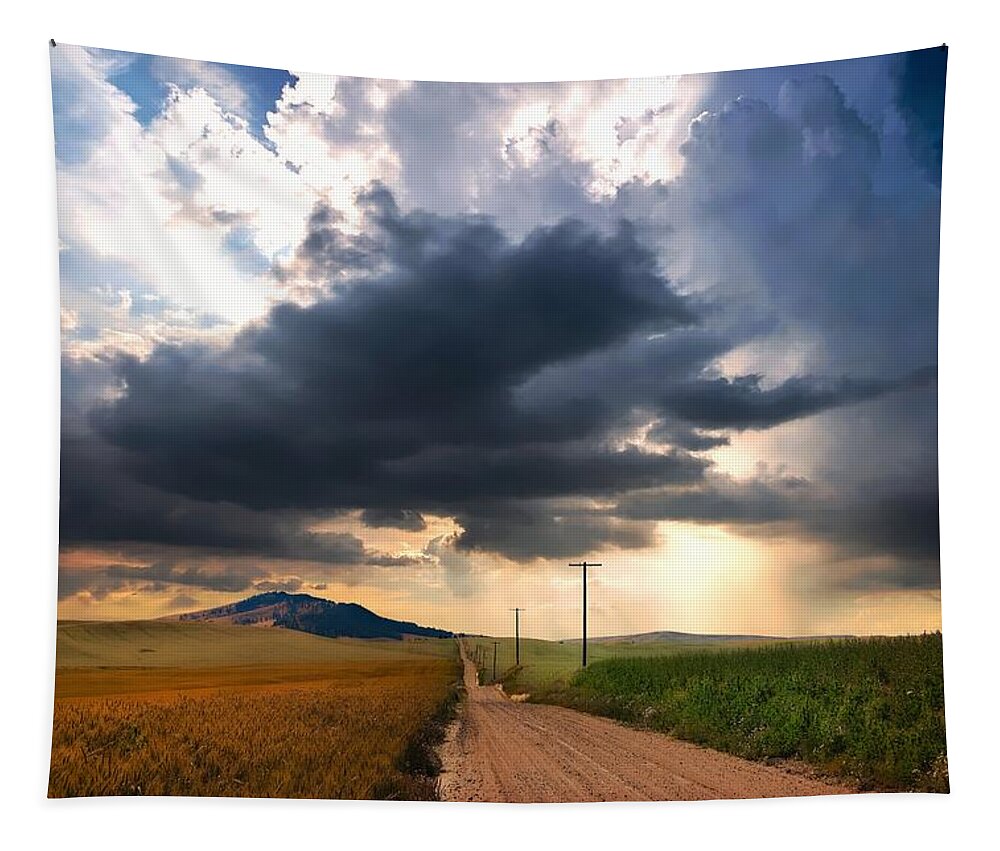 Washington State Tapestry featuring the photograph The Edge Of The Storm by Allan Van Gasbeck