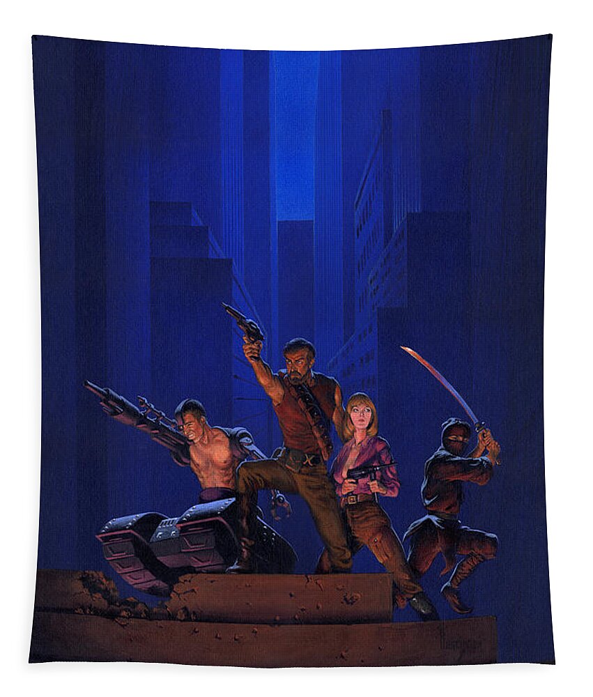 Space Tapestry featuring the painting The Eliminators by Richard Hescox