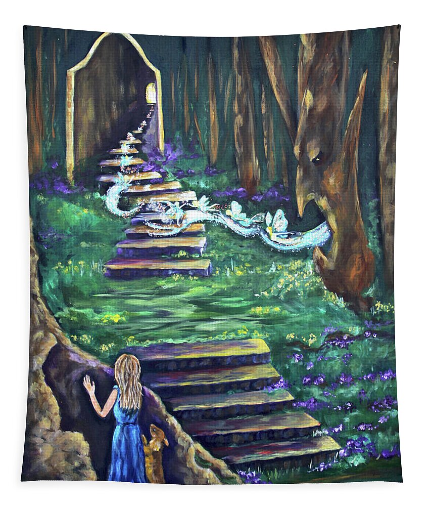 Fairy Tapestry featuring the painting The Faery Gate by Diana Haronis