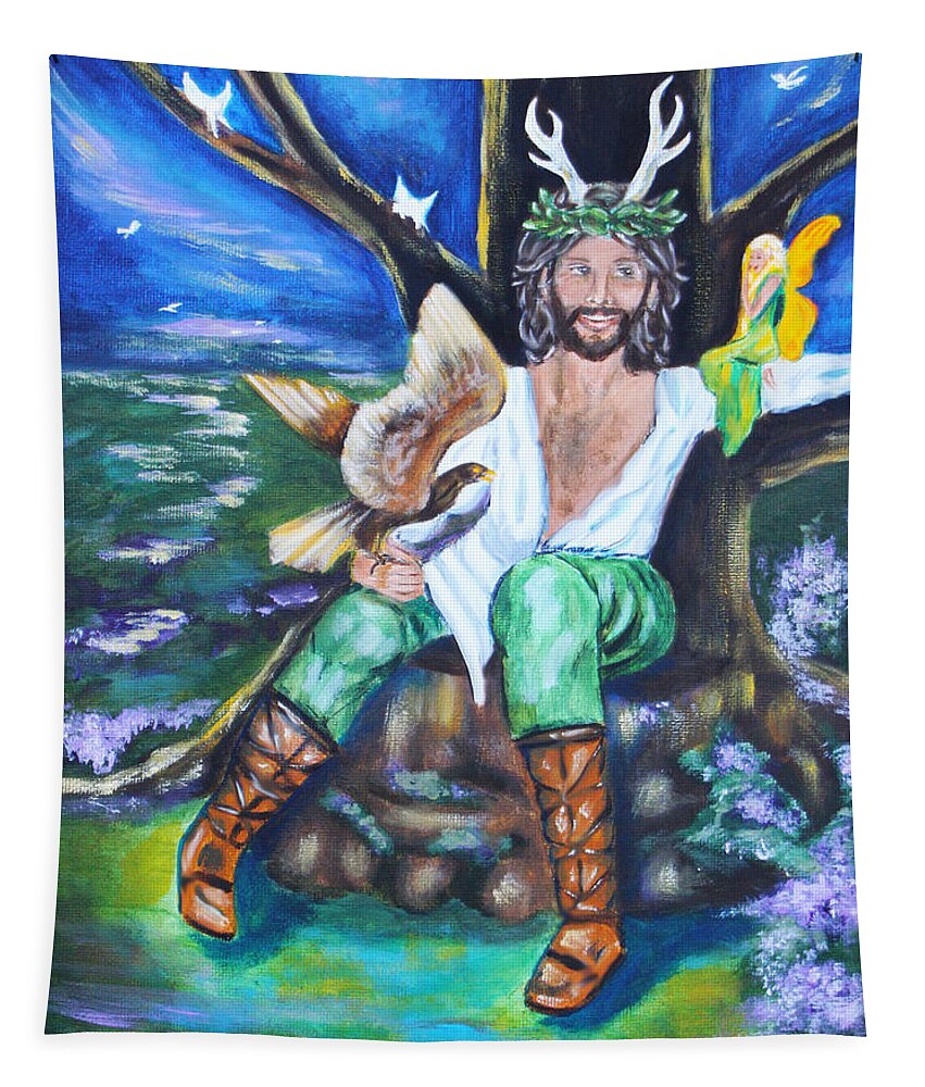 Faery Tapestry featuring the painting The Faery King by Diana Haronis