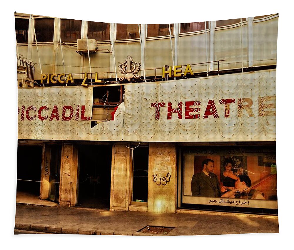 Beirut Tapestry featuring the photograph The famous Beirut Picadilly Theater by Funkpix Photo Hunter