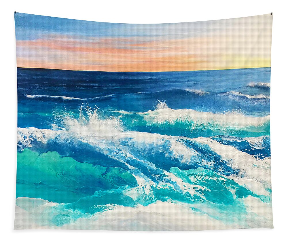 Ocean Tapestry featuring the painting The Farthest Oceans by Linda Bailey