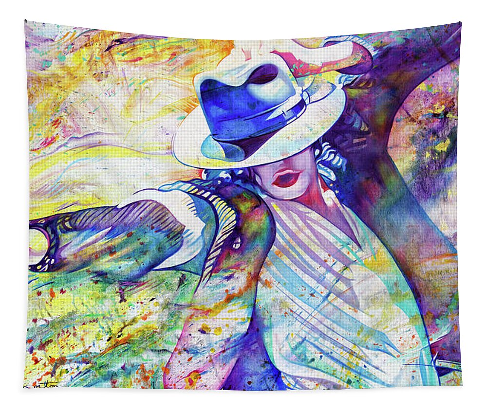 Michael Jackson Tapestry featuring the painting The Flow of Micheal Jackson by Joshua Morton