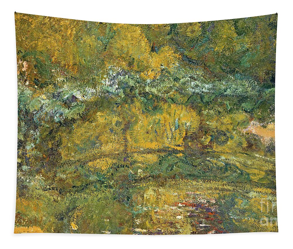 Bridge Tapestry featuring the painting The Footbridge over the Waterlily Pond, 1919 by Claude Monet