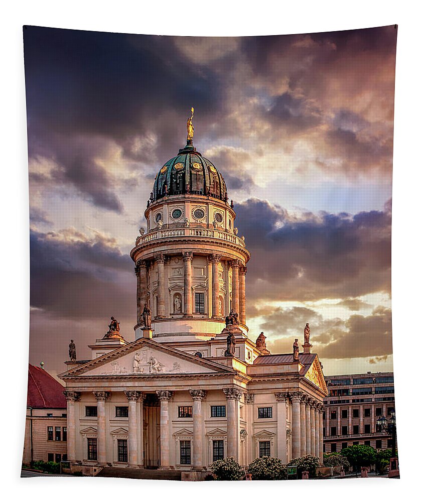 Endre Tapestry featuring the photograph The French Church in Berlin 1 by Endre Balogh