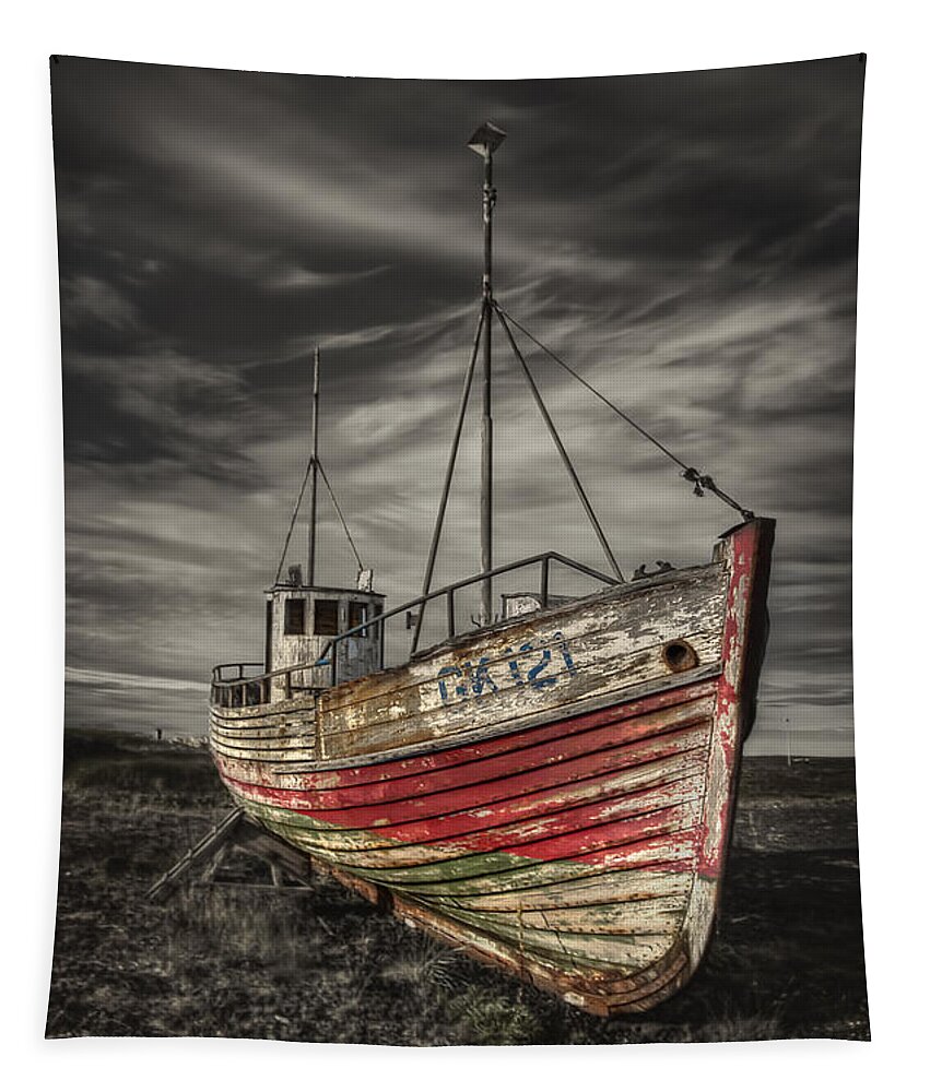 Boat Tapestry featuring the photograph The Ghost Ship by Evelina Kremsdorf