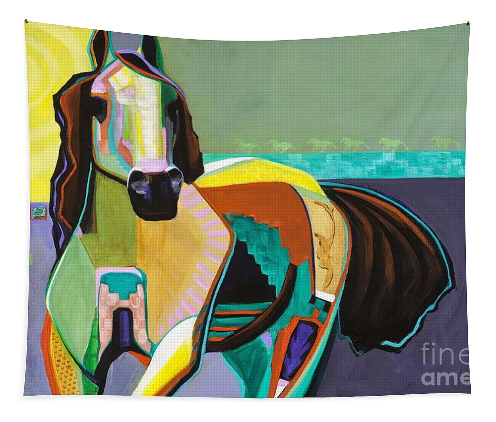 Horse Art Tapestry featuring the painting The Gift by Frances Marino