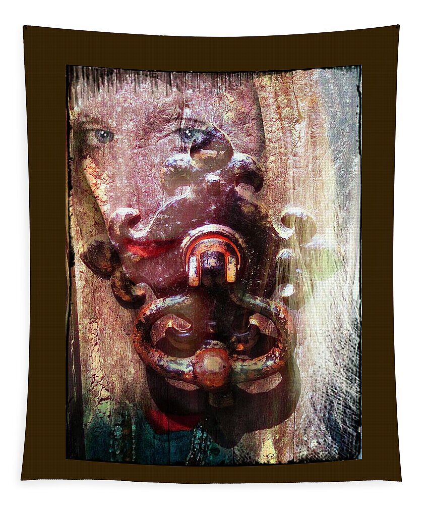 Lady Ghost Haunting Tapestry featuring the digital art The Girl Behind The Door Haunting by Pamela Smale Williams