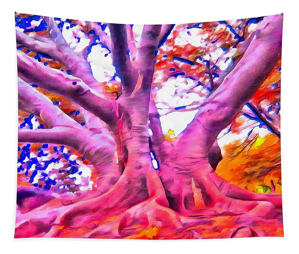 Tree Tapestry featuring the mixed media The Giving Tree 3 by Angelina Tamez