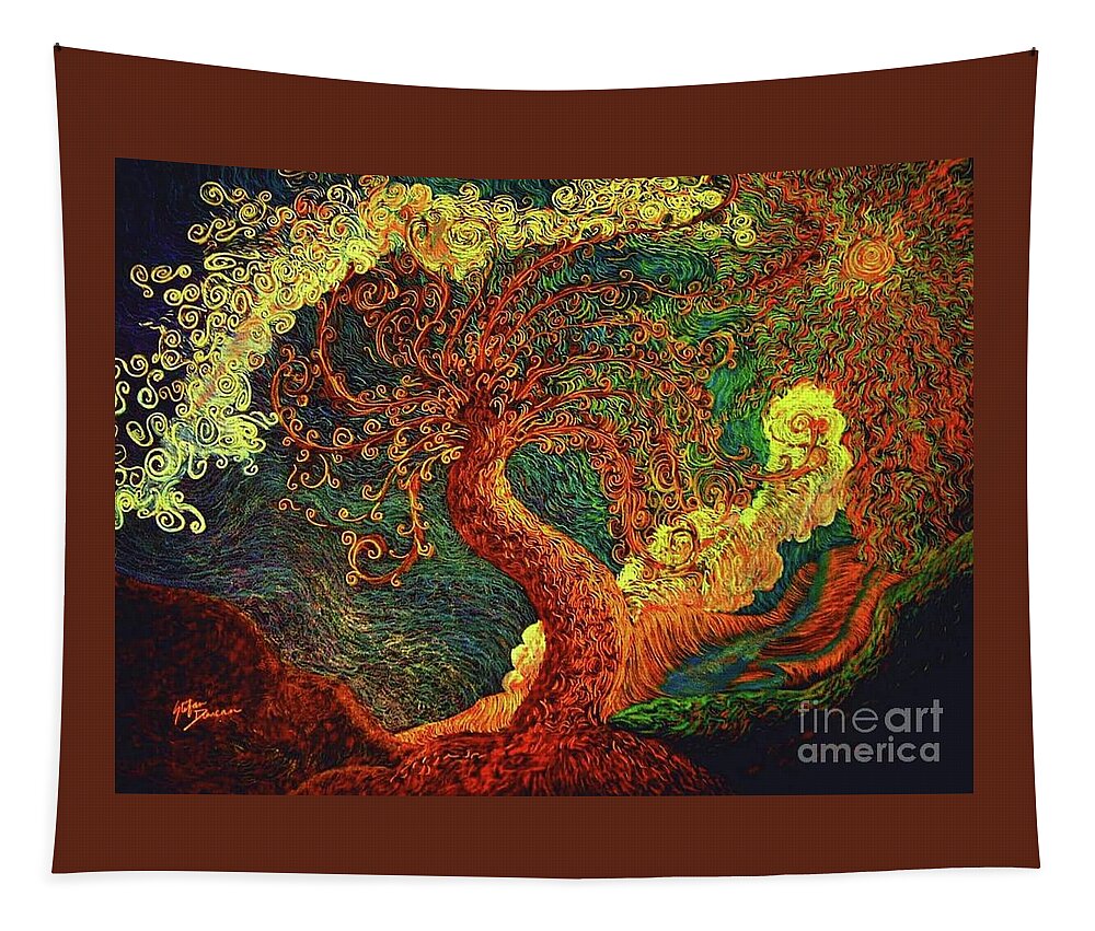 Van Gogh Tapestry featuring the painting The Golden Tree by Stefan Duncan