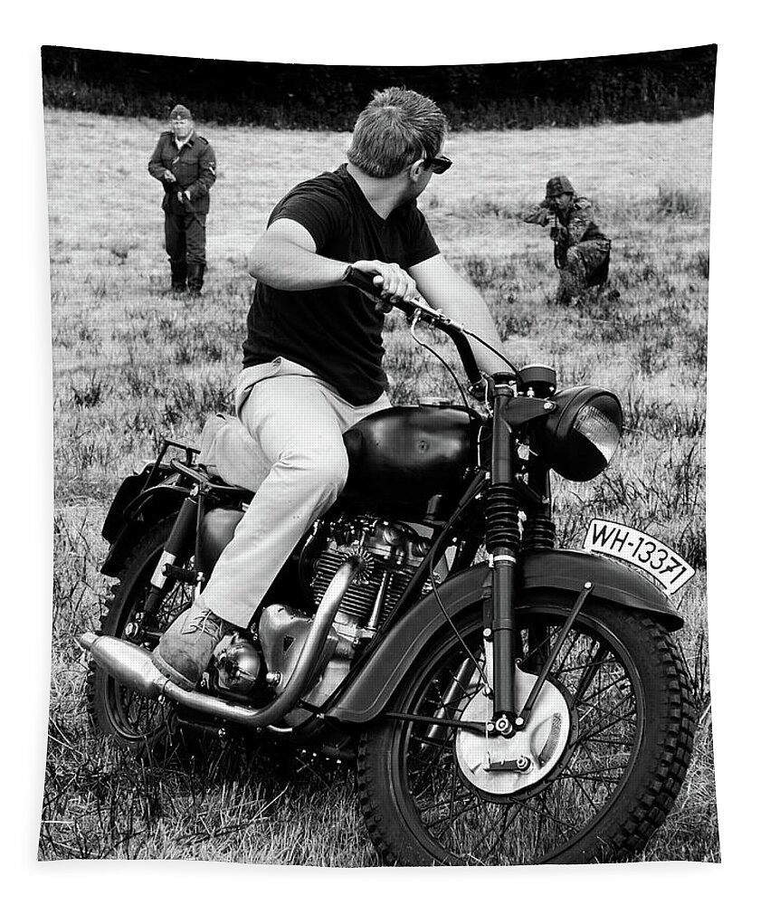Triumph Tapestry featuring the photograph The Great Escape by Mark Rogan