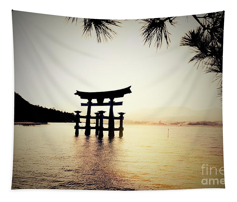 Great Torii Tapestry featuring the photograph The great Torii by HELGE Art Gallery