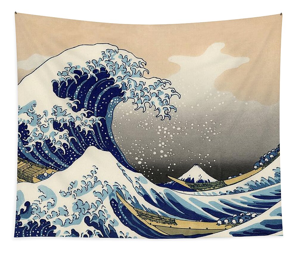 Wave Tapestry featuring the photograph The Great Wave Off Kanagawa by Katsushika Hokusai