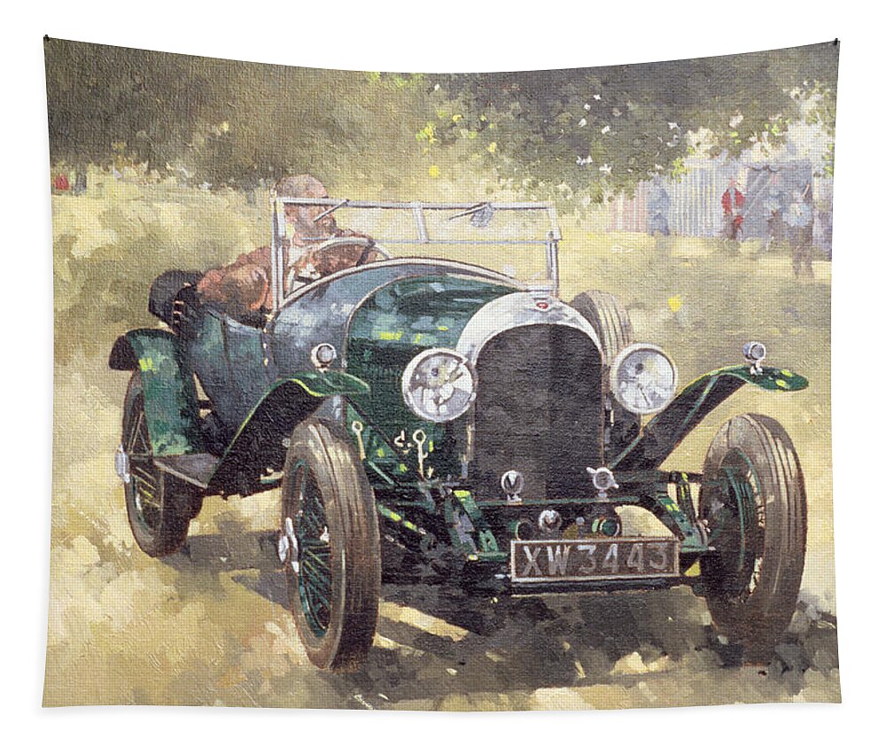 Bentley Tapestry featuring the painting The Green Bentley at Althorp by Peter Miller