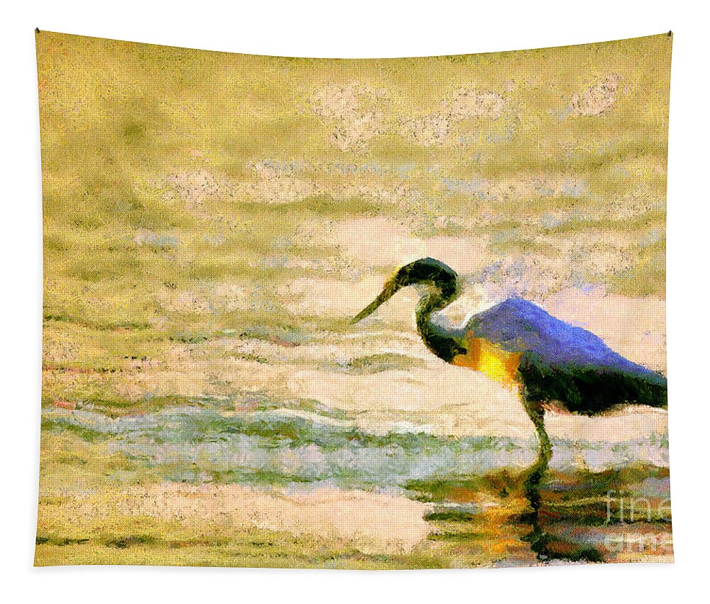 Odon Tapestry featuring the painting The herons by Odon Czintos
