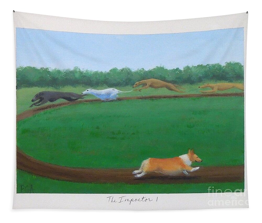 Welsh Corgi Tapestry featuring the painting The Impostor I by Phyllis Andrews