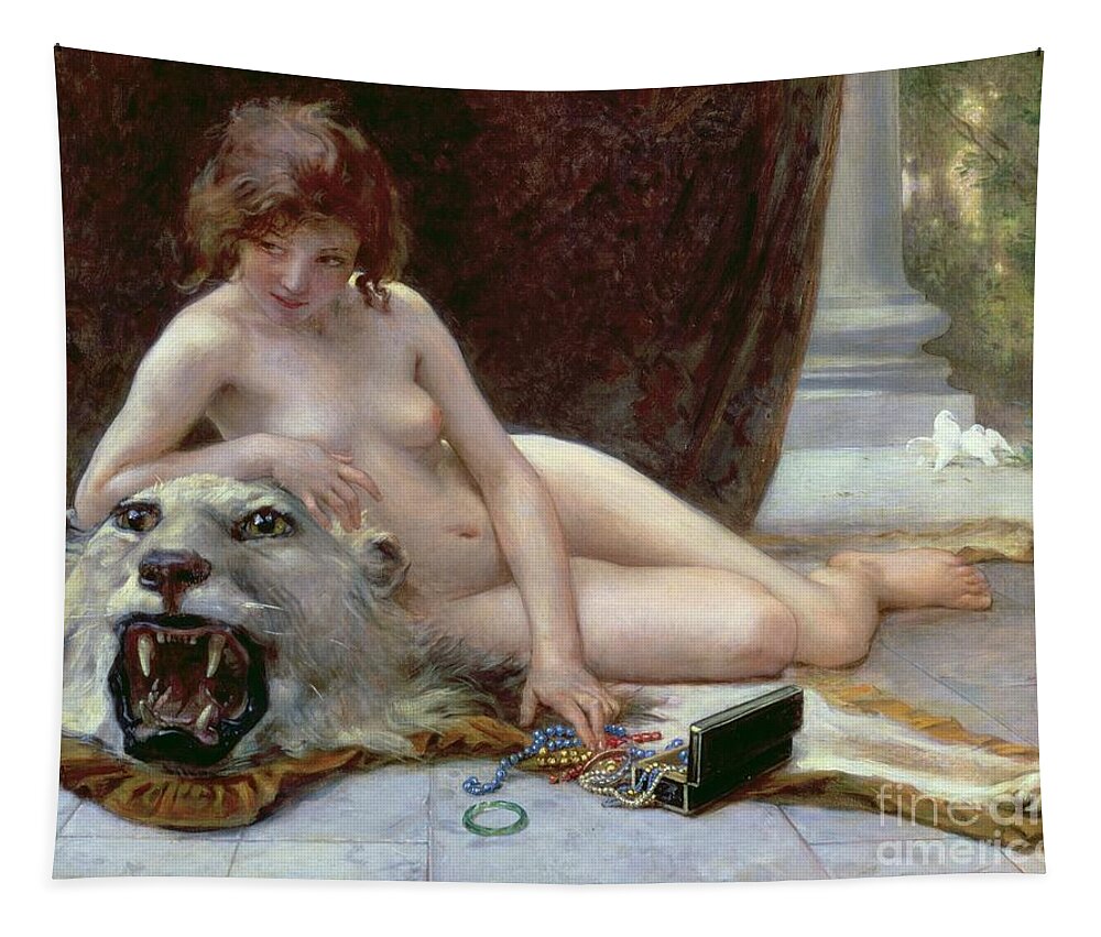 Nude Tapestry featuring the painting The Jewel Case by Guillaume Seignac
