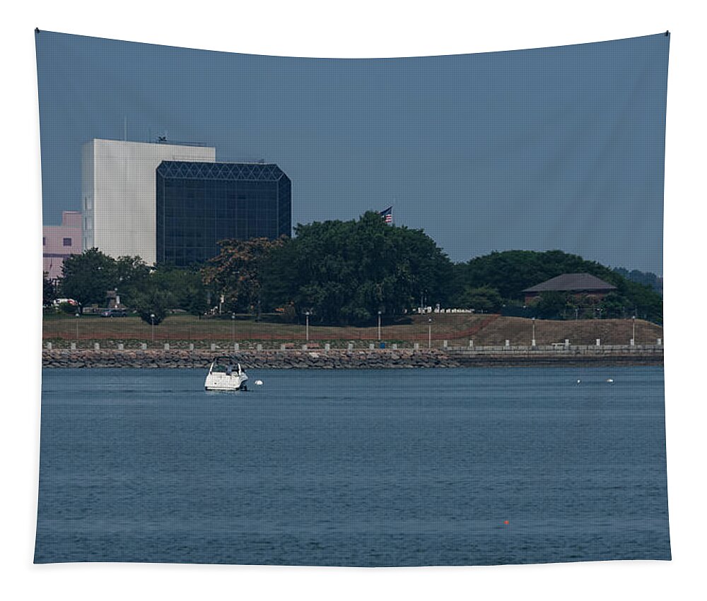 America Tapestry featuring the photograph The John F Kennedy Presidential Library and Museum by Brian MacLean