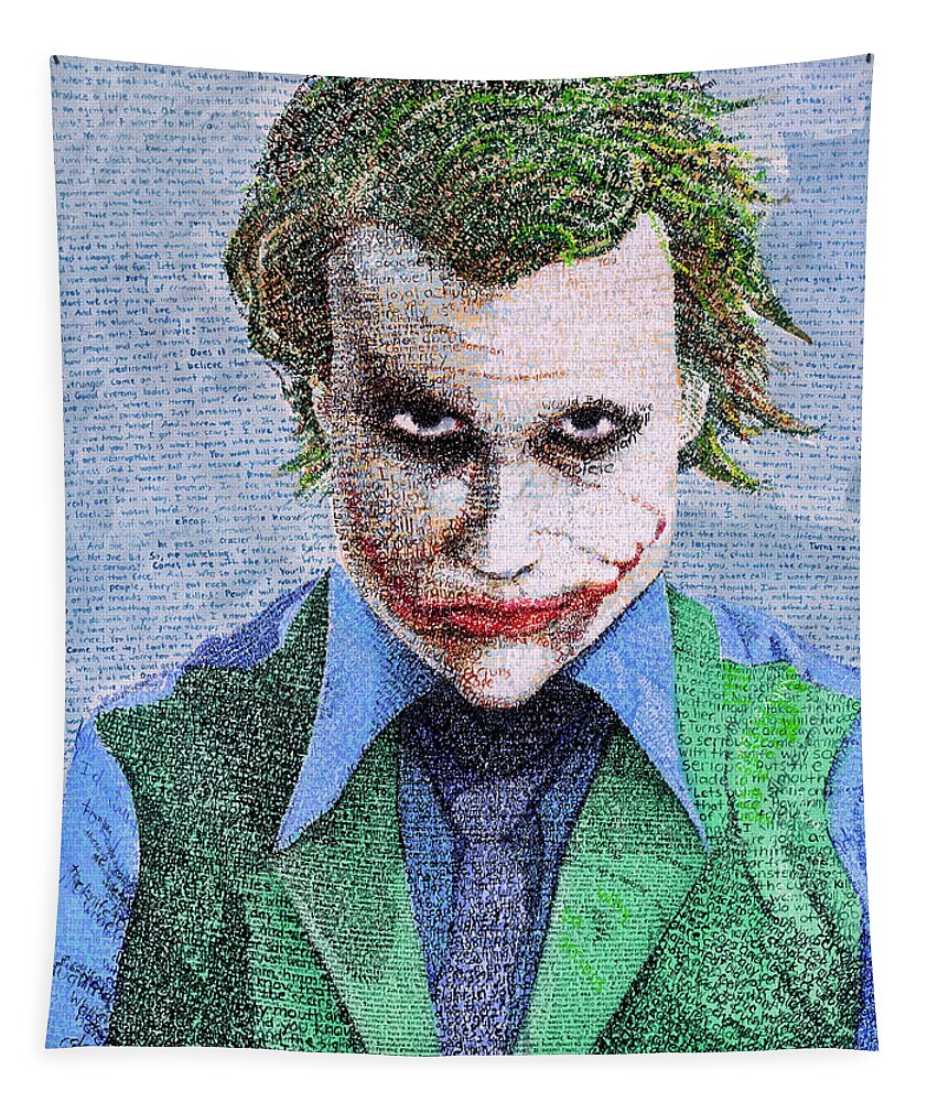 Joker Tapestry featuring the painting The Joker in His Own Words by Phil Vance