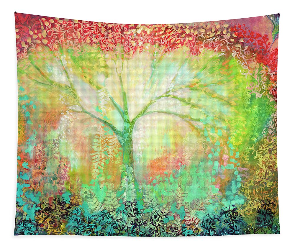 Tree Tapestry featuring the painting The Light Within by Jennifer Lommers